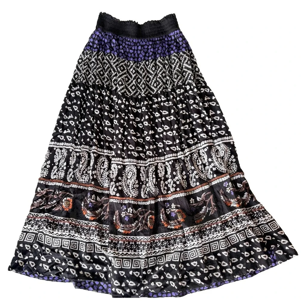 VTG Carole Little x Saint Tropez West Women Skirt 8 Whimsigoth Witchy Broomstick